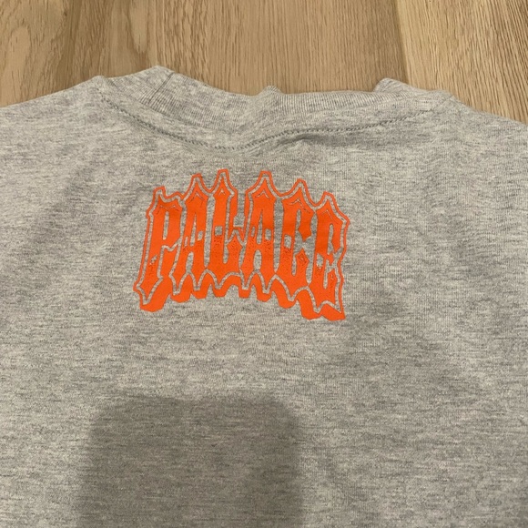 PALACE RAVEDIGGER LONGSLEEVE Shirt Gray Grey Marl Orange Flame Men’s Size Small - Picture 4 of 7
